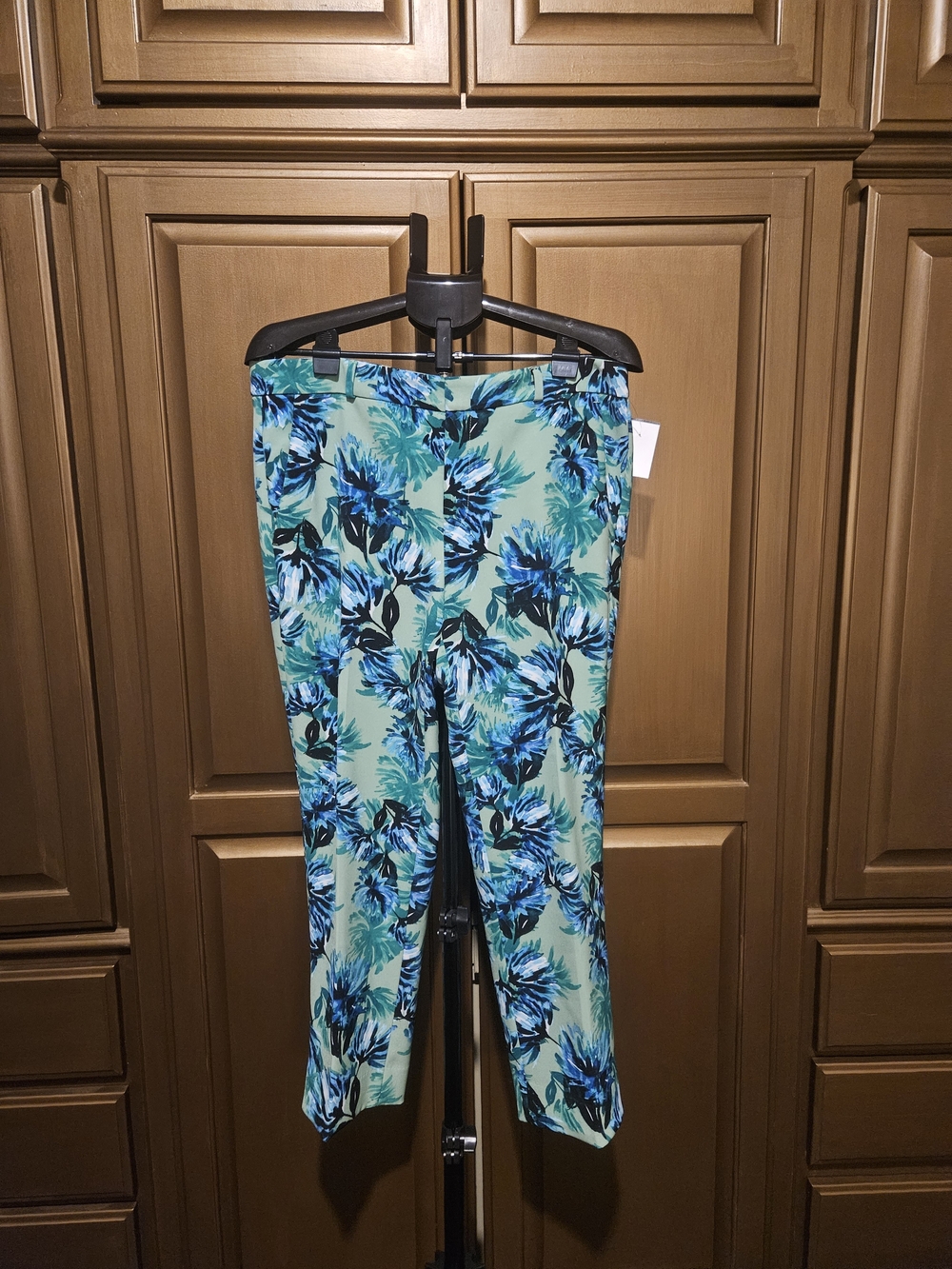 Banana Republic Blue & Green Floral Cropped Pants